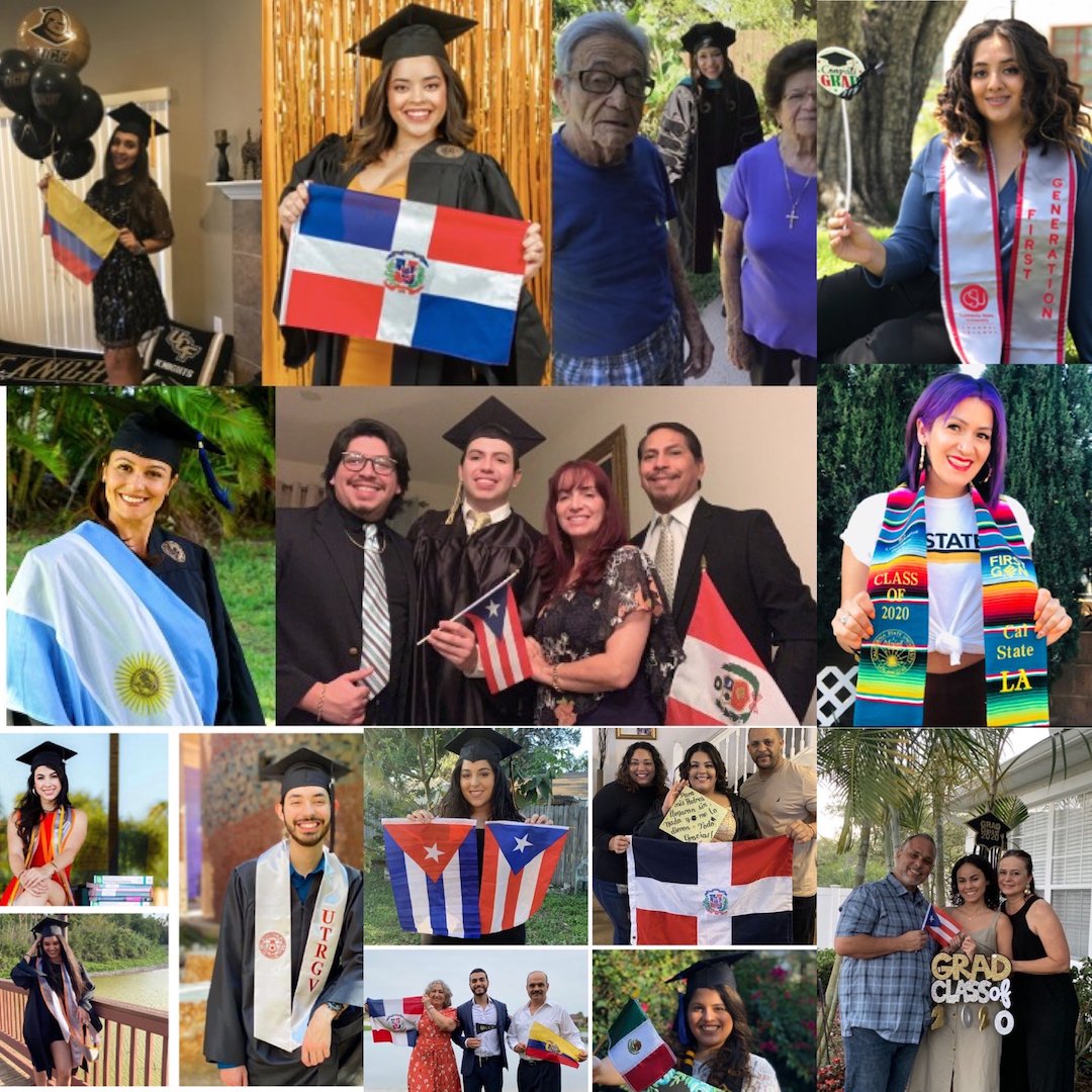 EdExcelencia's tweet photo. Gracias to all the Latino graduates at Excelencia in Action affiliate institutions for sharing and celebrating #LatinoGrads2020 with @EdExcelencia. ¡Felicidades Class of 2020! #LatinoStudentSuccess #EAction #AcademicTwitter Visit: https://t.co/Sefa5jmjRf https://t.co/N6wIG1tDg2