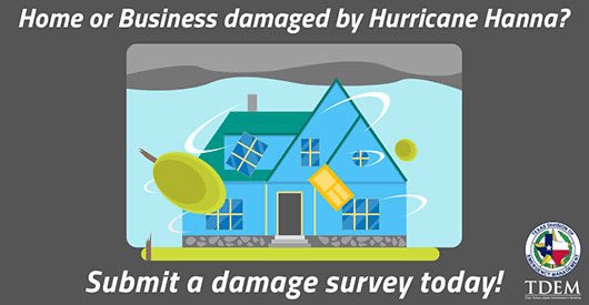 IMPORTANT #HurricaneHanna INFORMATION: 

📢 Did your home or business sustain damage as a result of Hurricane Hanna? 

👉🏼Please utilize this link to submit a damage survey and request #volunteer assistance. survey123.arcgis.com/share/10f5af12…