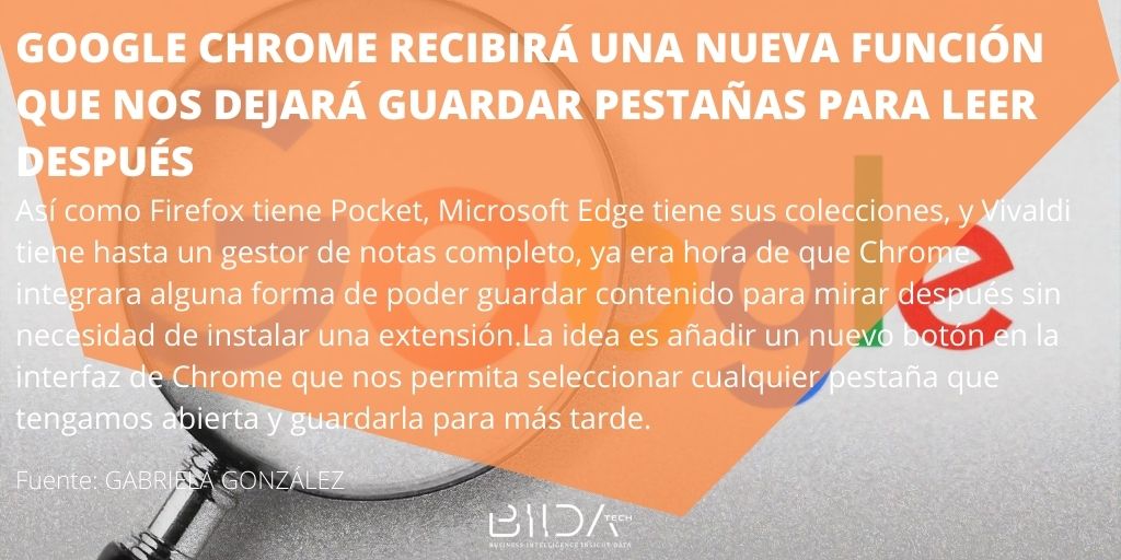 BiidaTechnology's tweet photo. Google Chrome recibirá una nueva función que nos dejará guardar pestañas para leer después.
.
.
.
#Biidatechnology #technology #newtechnology #technologies  #google  #GoogleChrome #firefox #Microsoftedge
.
.
.
https://t.co/MYwD5KGizN https://t.co/qhAdJ4SAT8