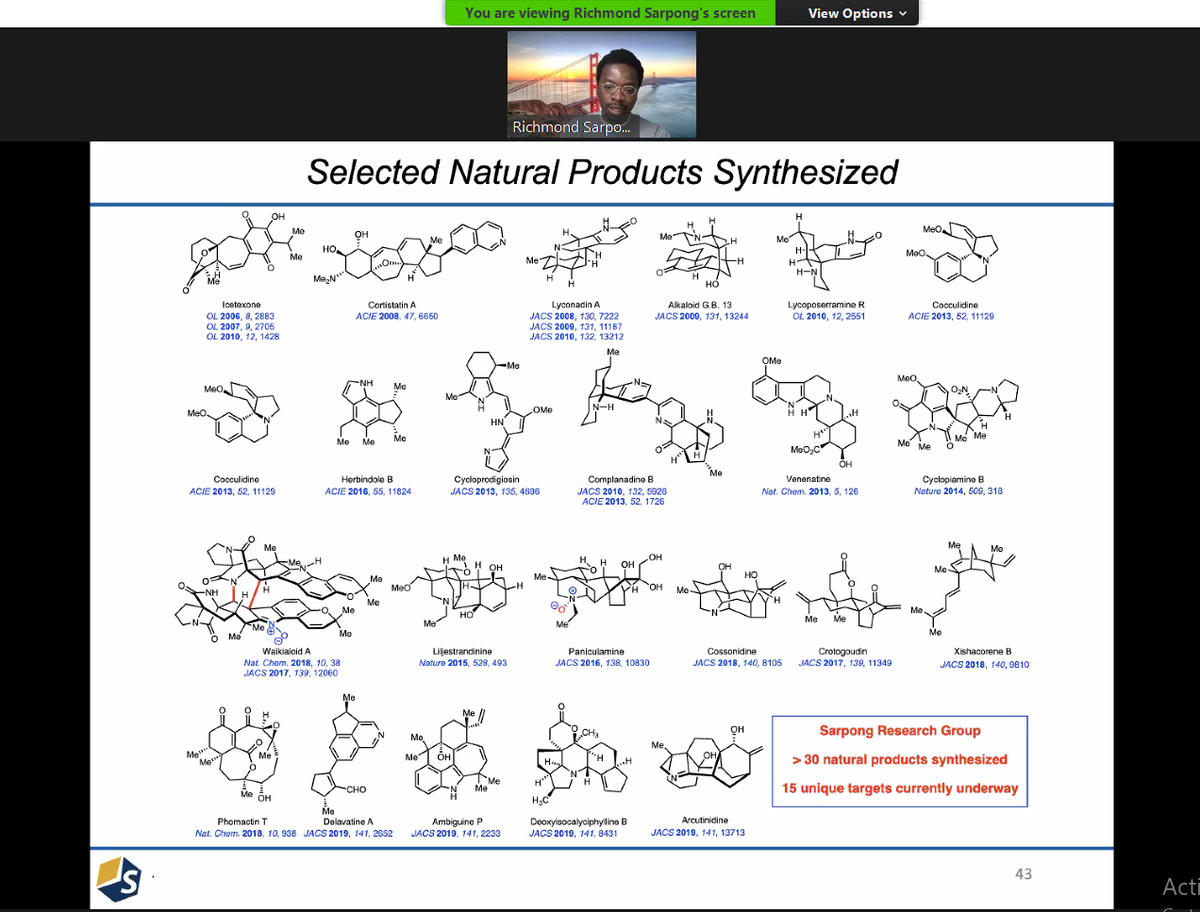 grahul360's tweet photo. No dream is too big to come true. Today I Got a chance to listen live to most successful and finest synthetic organic chemists in the world. I want to thank Oxford Synthesis Summer Conference 2020 for giving me this opportunity. @SarpongGroup @sarah_reisman #OSSC2020 https://t.co/GU1BWQMwF1