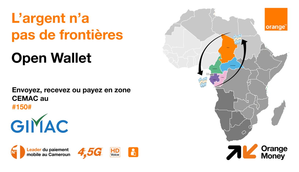 Orange_Cameroun's tweet image. 🆕 Avec Open Wallet, l’argent n’a plus de frontières👌

Désormais envoyez ou retirez de l’argent, effectuez des paiements en toute simplicité dans la zone CEMAC  avec #OpenWallet d’#OrangeMoney

Composez-le #150# et gérez tout où que vous soyez sans stress et en toute sécurité ☺