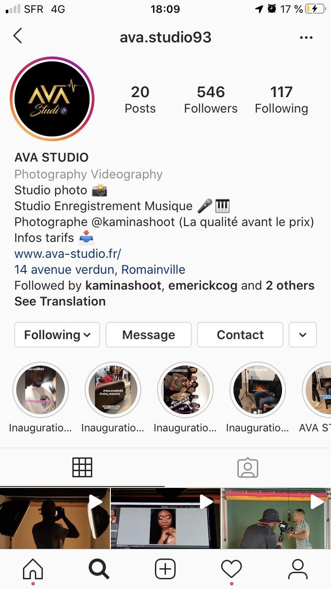 KAMINASHOOT (2) Il a aussi un studio «Ava Studio» où on peut aussi enregistrer des musique du coup pour les chanteur et musiciens vous savez où aller  14 avenue verdun Romainville 