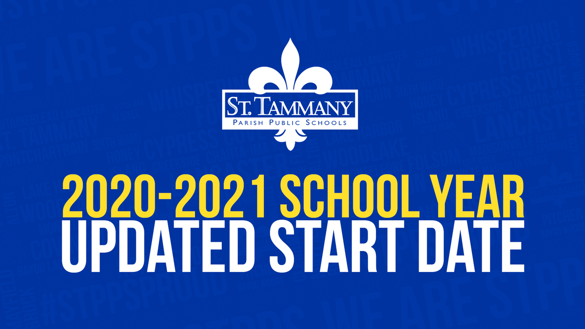 STPPS will now begin the 2020-21 school year after Labor Day with “Safe Start Days” set for Sept. 8-11, following a School Board recommendation to delay school reopening.

The first full day of school for students is Monday, Sept. 14. 

(1/2)
