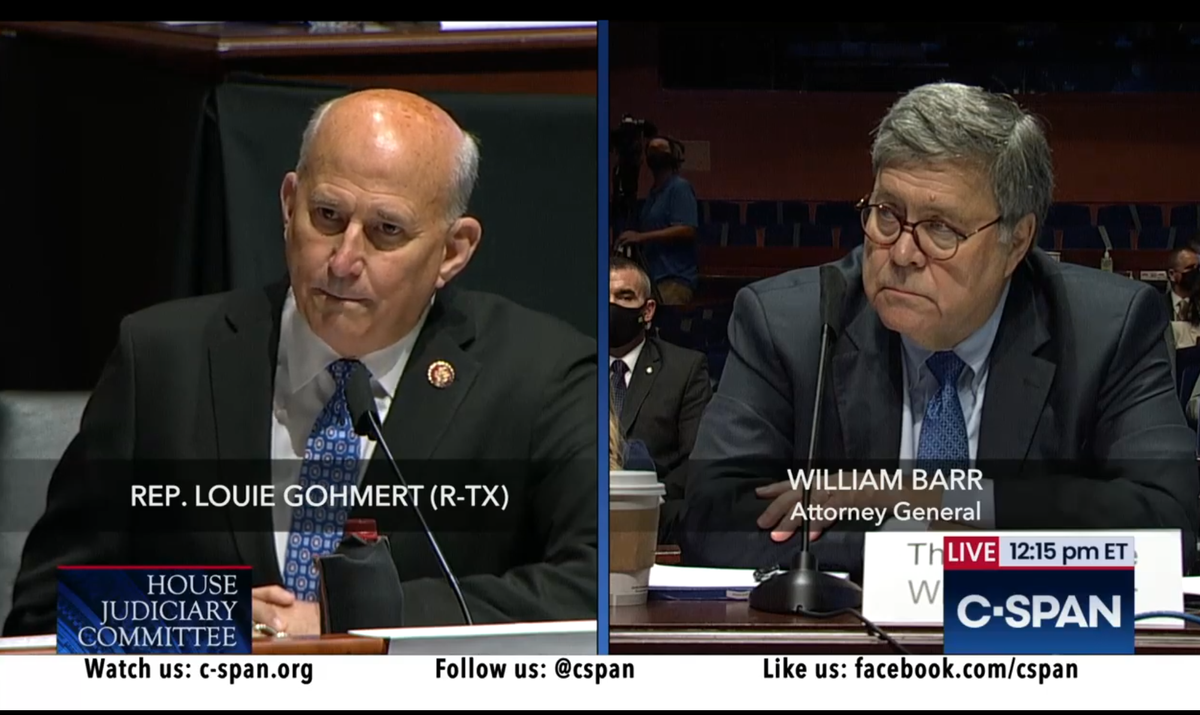 GOHMERT: Did you know Russians used to conduct violent provocation operations against the U.S.? A guy calling himself conservative now used to do them! Told us all about them.BARR: Uhhhhhhhhhhh