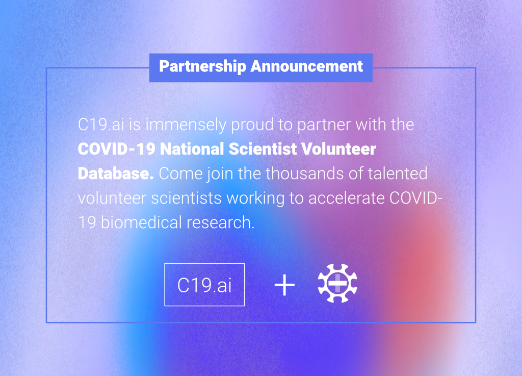 c19ai's tweet image. C19.ai is very excited to support thousands of @COVID19_NSVD's #scientists dedicated to fighting #COVID_19 with our suite of #AI driven #bioinformatics tools