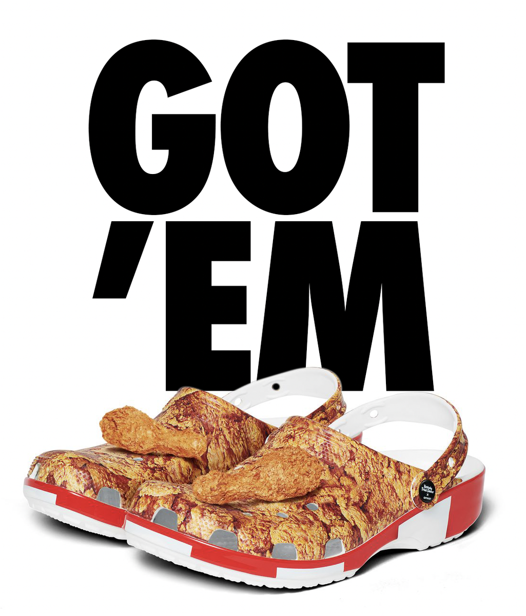 ChrisStreger's tweet photo. Just when I think 2020 couldn't possibly be any dumber, you go and do something like this... and TOTALLY REDEEM YOURSELF! #KFC #crocs #KFCrocs https://t.co/ByH51QsVU3