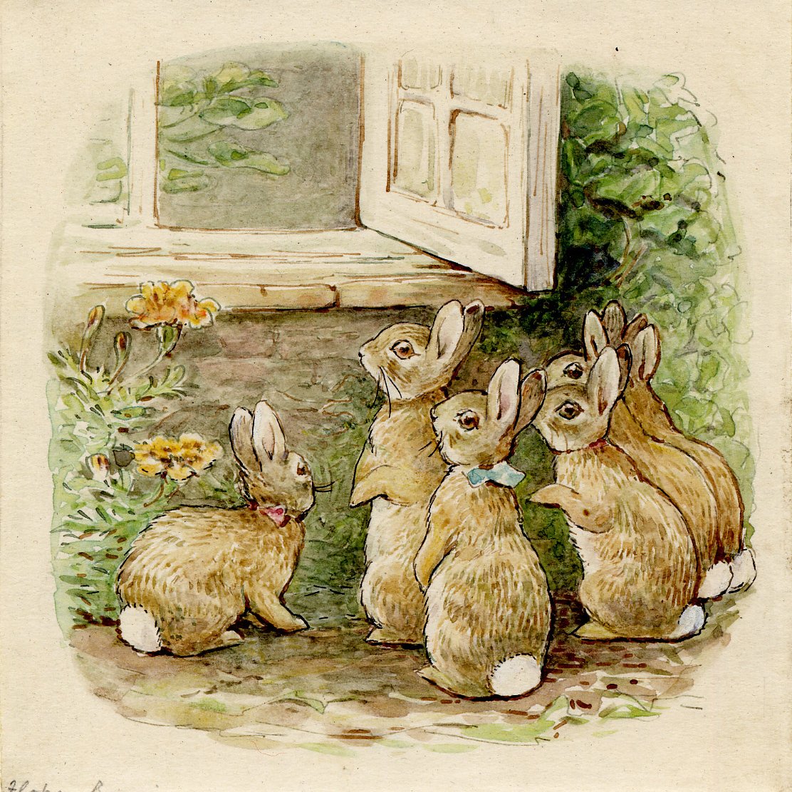 🐰🐇 Beatrix Potter was born #onthisday in 1866. She made these lovely illustrations for her 1909 book ‘The Tale of the Flopsy Bunnies’.

Who’s your favourite Beatrix Potter character?