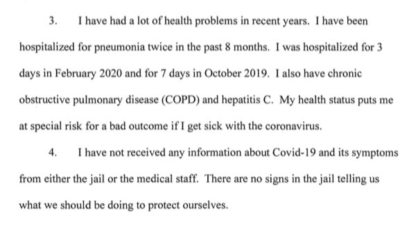 Here’s our plaintiff Rhonda Jones. She is 58 and has been hospitalized for pneumonia twice in the last year. She also has COPD. The jail gave no information to her about COVID-19.