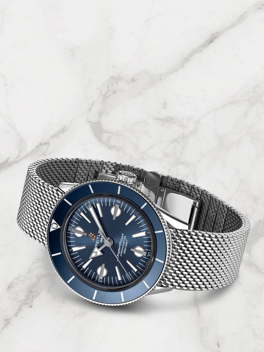 New in this week is the retro-inspired SuperOcean Heritage '57. Introducing some interesting twists to one of the world’s true diving icons. Browse the collection in the Beards webshop today. buff.ly/2P17O4m 
#SuperoceanHeritage #Breitling #SquadOnAMission <a href="/Breitling/">Breitling</a>