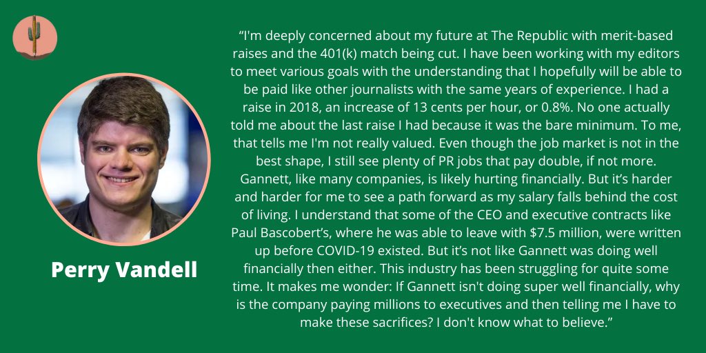 “I’m deeply concerned about my future at The Republic with merit-based raises and the 401(k) match being cut. ... It’s harder and harder for me to see a path forward as my salary falls behind the cost of living.” - @PerryVandell