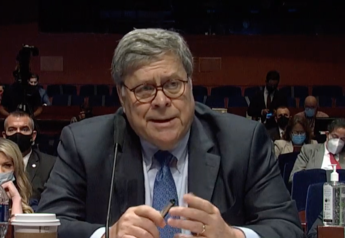 4/ Just as he says, "...I'm not going", Barr displays a microexpression of a partial mouth smile. This is coupled with an Elevated Central Forehead Contraction. These two facial expressions together, in this context, is highly indicative of deception.