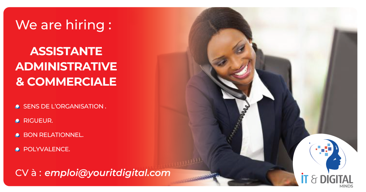 itdigitalminds's tweet photo. JOB OFFER ALERT 

Are you looking for a job and meet the profile presented ?
- Sense of organization
- Rigor
- Good communication skills
- Versatility

Send us your CV by email to emploi@youritdigital.com

#JobOffer #Cameroon #DigitalAgency #ITDigitalMinds https://t.co/4pz6TNmbvX