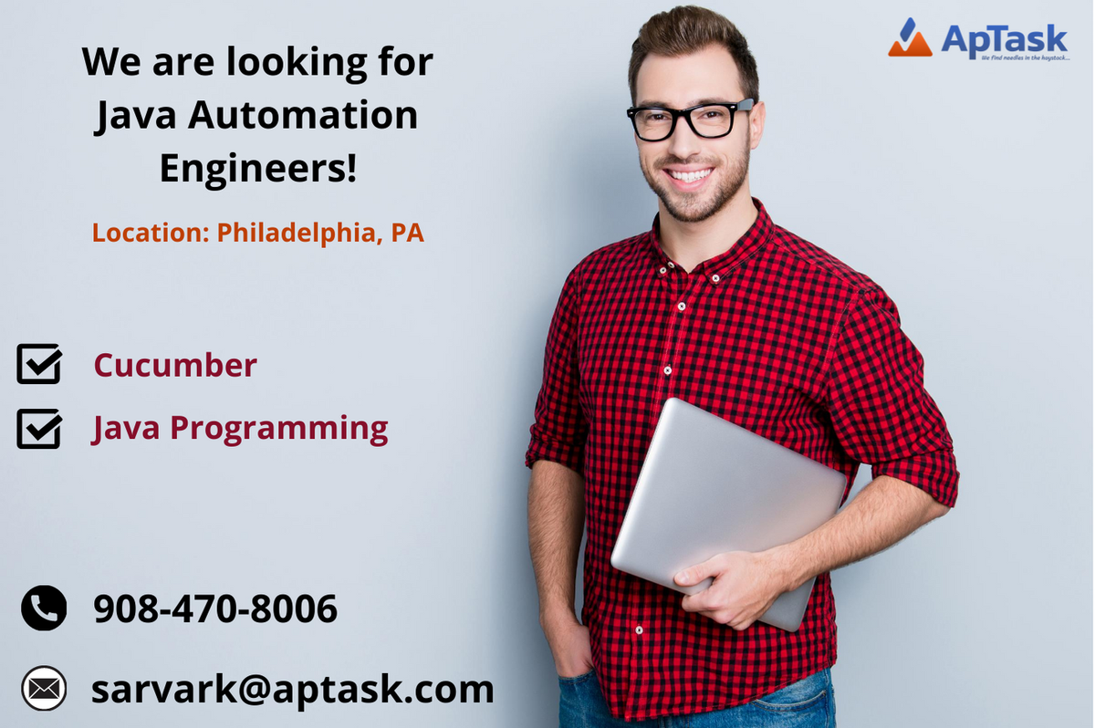 #ApTask #jobopportunity #jobs #openjobs #java #cucumber #recruitment #benchsalesrecruiters

For more Information Please visit our Careers Page

aptask.com/careers/