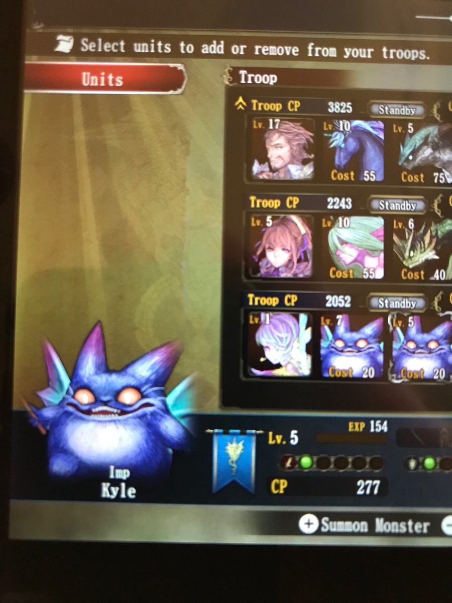 I’ve started to play Brigadine and here’s my first draftees who may horribly d- I mean will bring victory to my first playthrough. So far we have...Kyle the ImpNaz the GoblinMax the DragonKonsino the Wyvern(1/2)