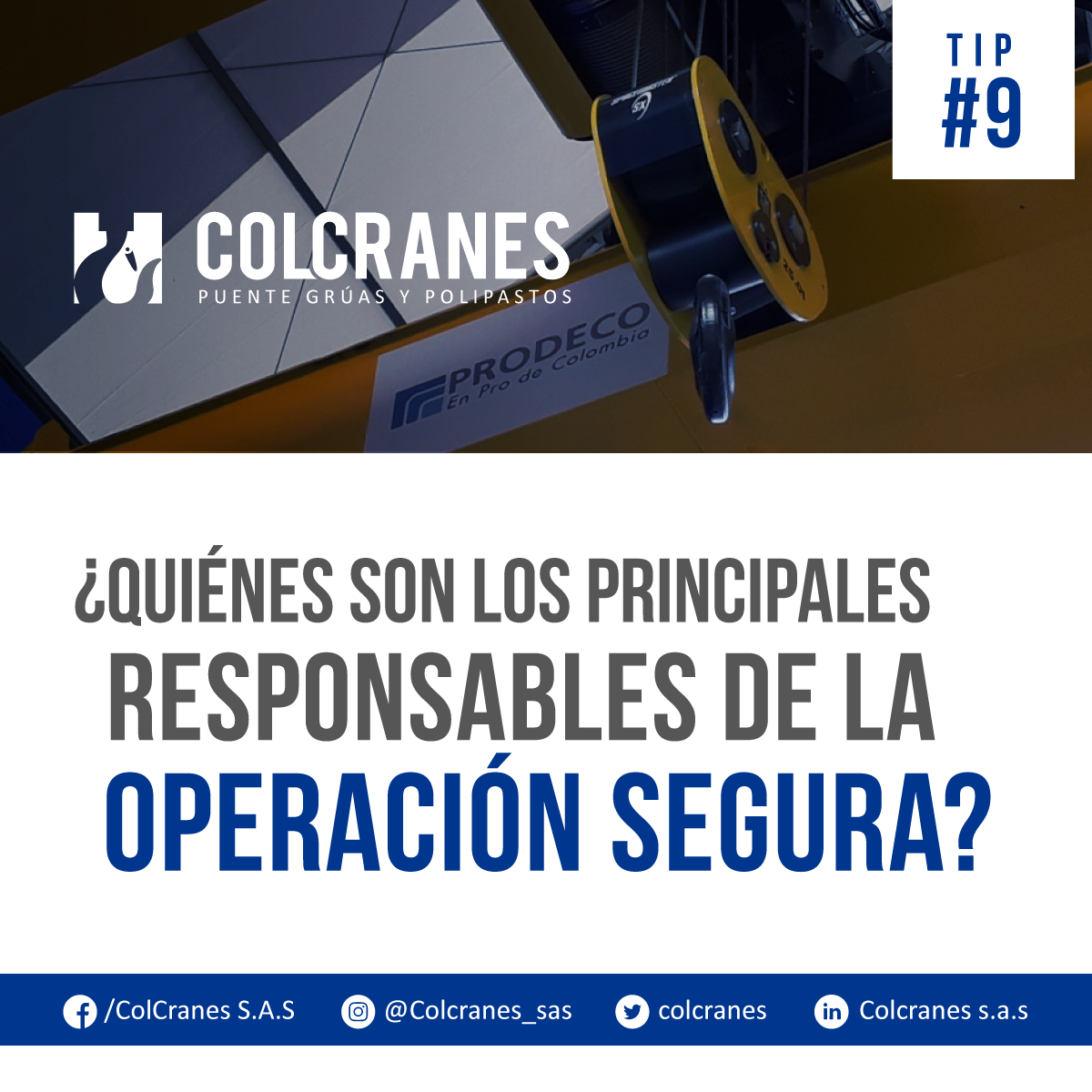 colcranes's tweet photo. Recuerde tener un plan de trabajo, análisis de riegos y
 procedimientos de trabajo seguro para una operación segura en sus operaciones que impliquen izaje de cargas. 
#Componentes #Izaje #Carga #familiacolcranes #Polipastos #Puentegrua #Grua #Crane #Industria #IngieneriaColombia https://t.co/u0pXt4huFr