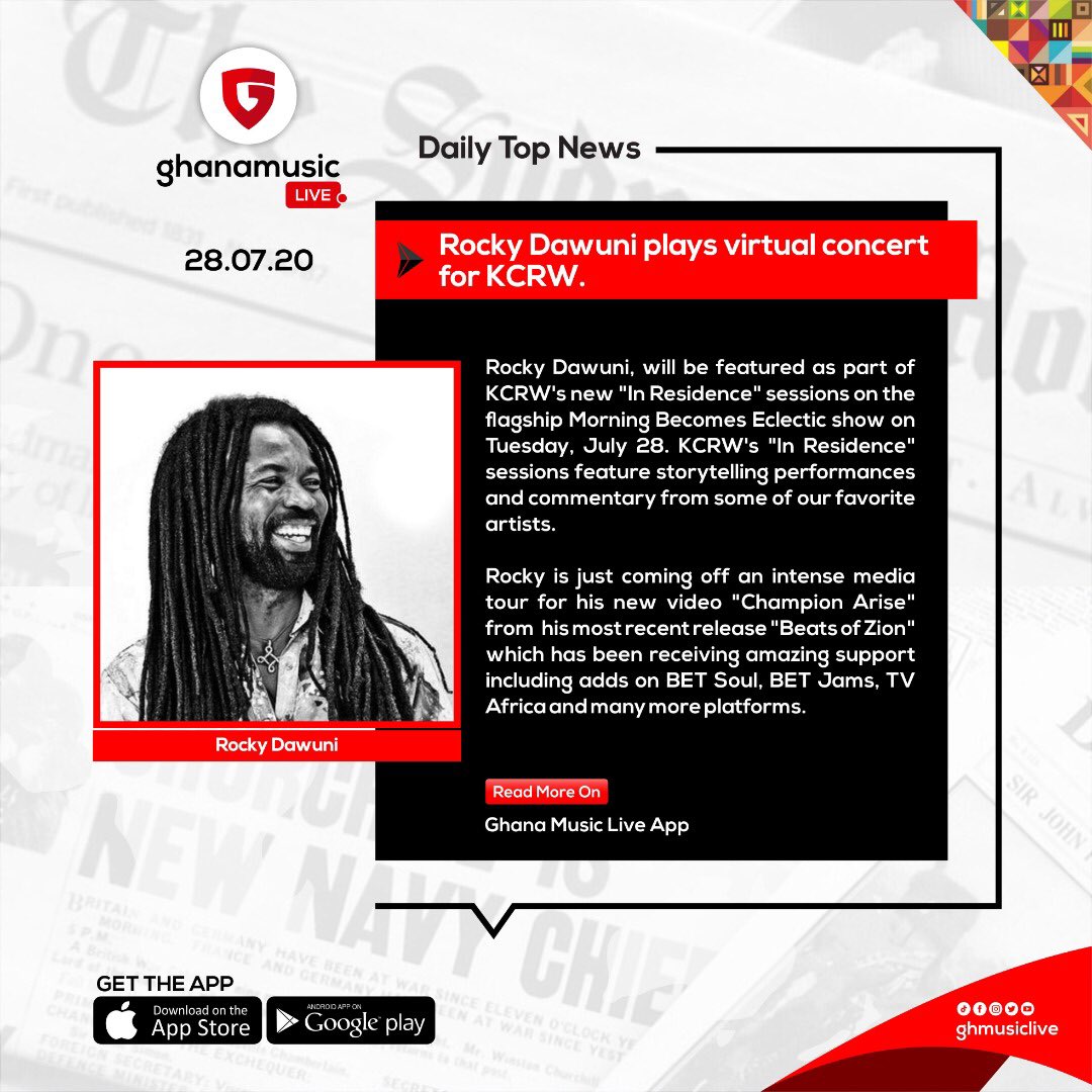 Theophilus_Ta's tweet photo. Tonight @RockyDawuni plays for @KRCW βIn Residenceβ. Healing the world with #AfroRoots Music!#RockyDawuni #KCRW #BeatsOfZion #BeenieWords #Ghana π¬ππ€
https://t.co/fR2RKm7LsO https://t.co/sH8uQwYSYz
