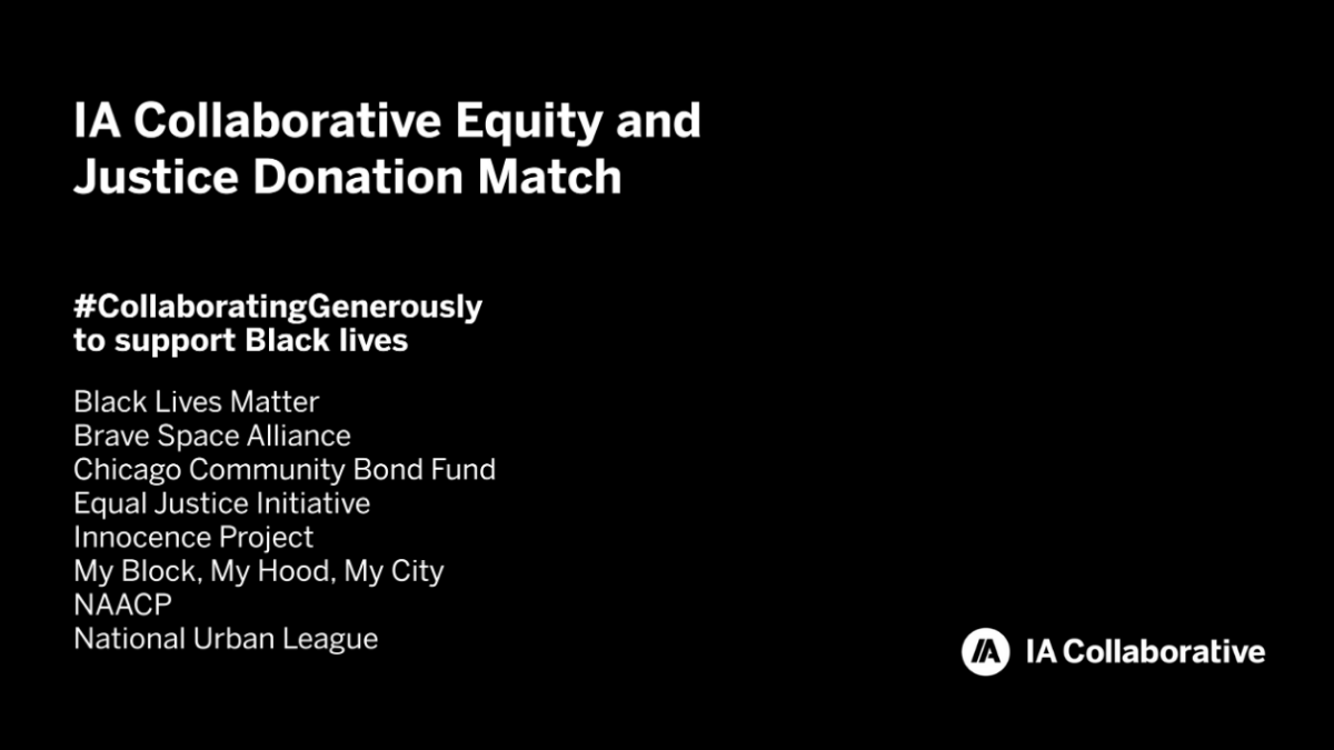 Today, we thank our IA team members for #CollaboratingGenerously &amp; giving to so many deserving organizations! The IA leadership team is proud to have matched their donations &amp; raised twice the support for the organizations listed below. 

#EquityandJustice #DesignTheFuture
