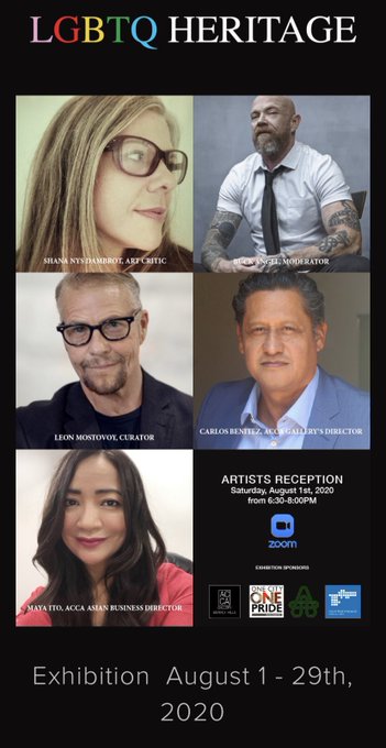 Please join me and all these amazing LGBTQ artists Aug 1st on ZOOM! RSVP seats are almost out! Its free