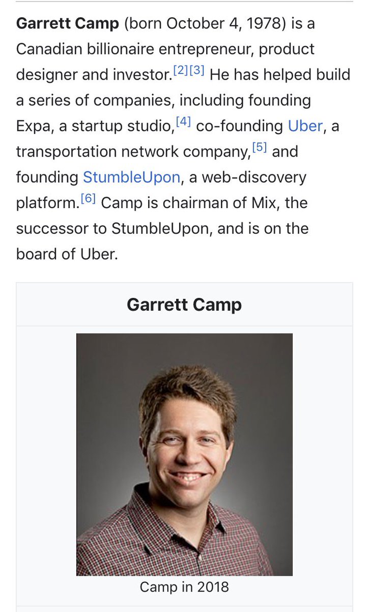 76/ GARRET CAMPUBER COFOUNDERFirst company sold to EBay (See above)I don’t trust him but can’t find anything clearly tying to [them]; his Uber co-founder was chosen by Trump to be on Strategic & Policy forum