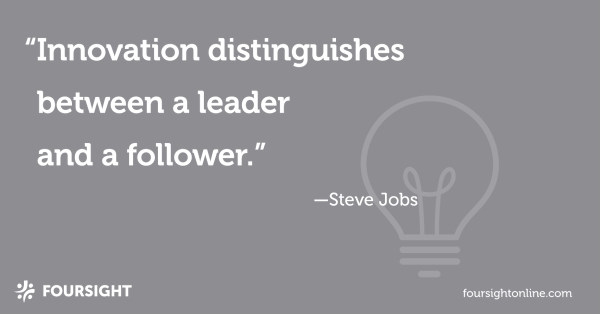 “Innovation distinguishes between a leader and a follower.” − Steve Jobs