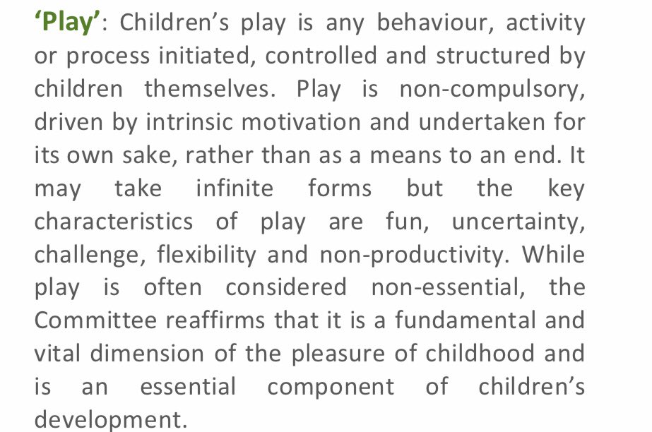 Play is not a tool to be used by adults. Play isn’t something adults can ‘add’ to their sessions. Play is not about adults allowing ‘unstructured time’. ‘Play based’ is not play. Play is an internationally recognised human right. Understand this or misunderstand play.