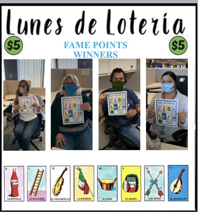 SanDiego2 (@sd2retention) on Twitter photo SD2 “Agradecidos por TI!” Day 1. Lots of fun playing Lotería! #Winners #1 <a href="/dahnahull/">Dahna Hull</a> @GarciaBeProud <a href="/Saporico/">Jody</a> <a href="/jrfloresx/">Ruben Flores</a> #attemployee SD2 “Agradecidos por TI!” Day 1. Lots of fun playing Lotería! #Winners #1 <a href="/dahnahull/">Dahna Hull</a> @GarciaBeProud <a href="/Saporico/">Jody</a> <a href="/jrfloresx/">Ruben Flores</a> #attemployee