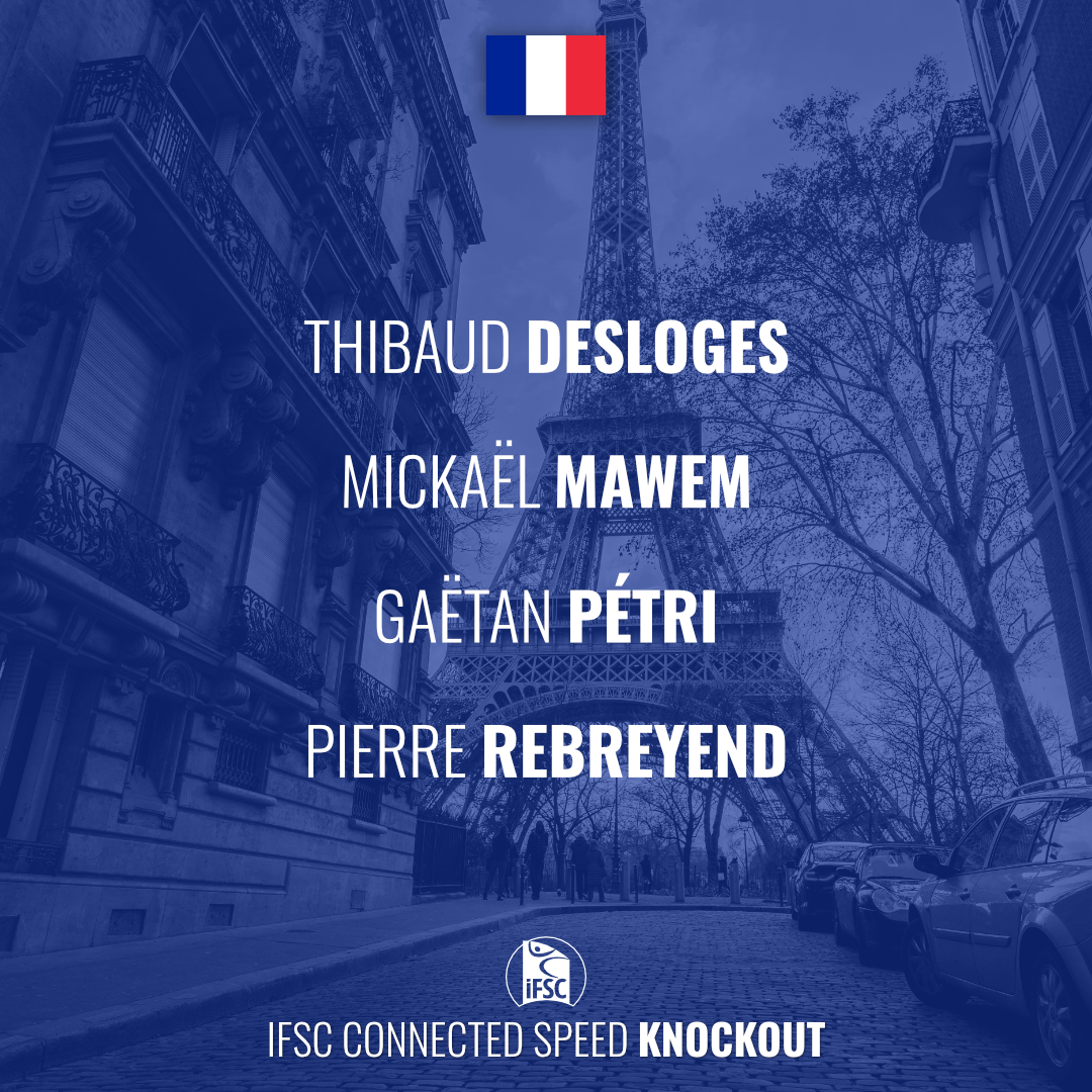 ifsclimbing's tweet image. Among the four French climbers competing in the IFSC Connected Speed Knockout, is Olympic qualified athlete Mickael Mawem. #IFSCSpeedKnockout