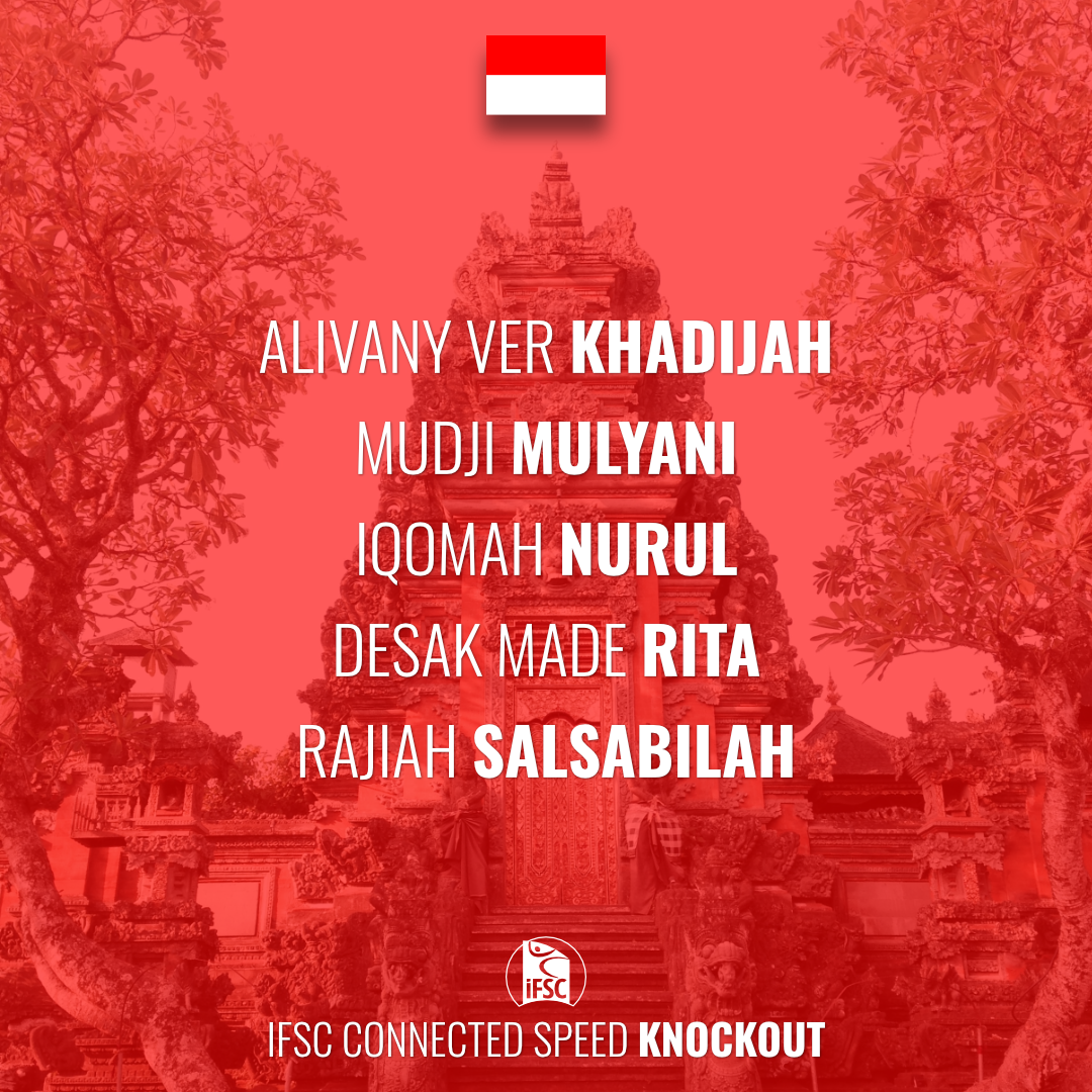 ifsclimbing's tweet image. Indonesia 🇮🇩 lays out its ten Speed climbers competing in the Knockout on August 2! #IFSCSpeedKnockout