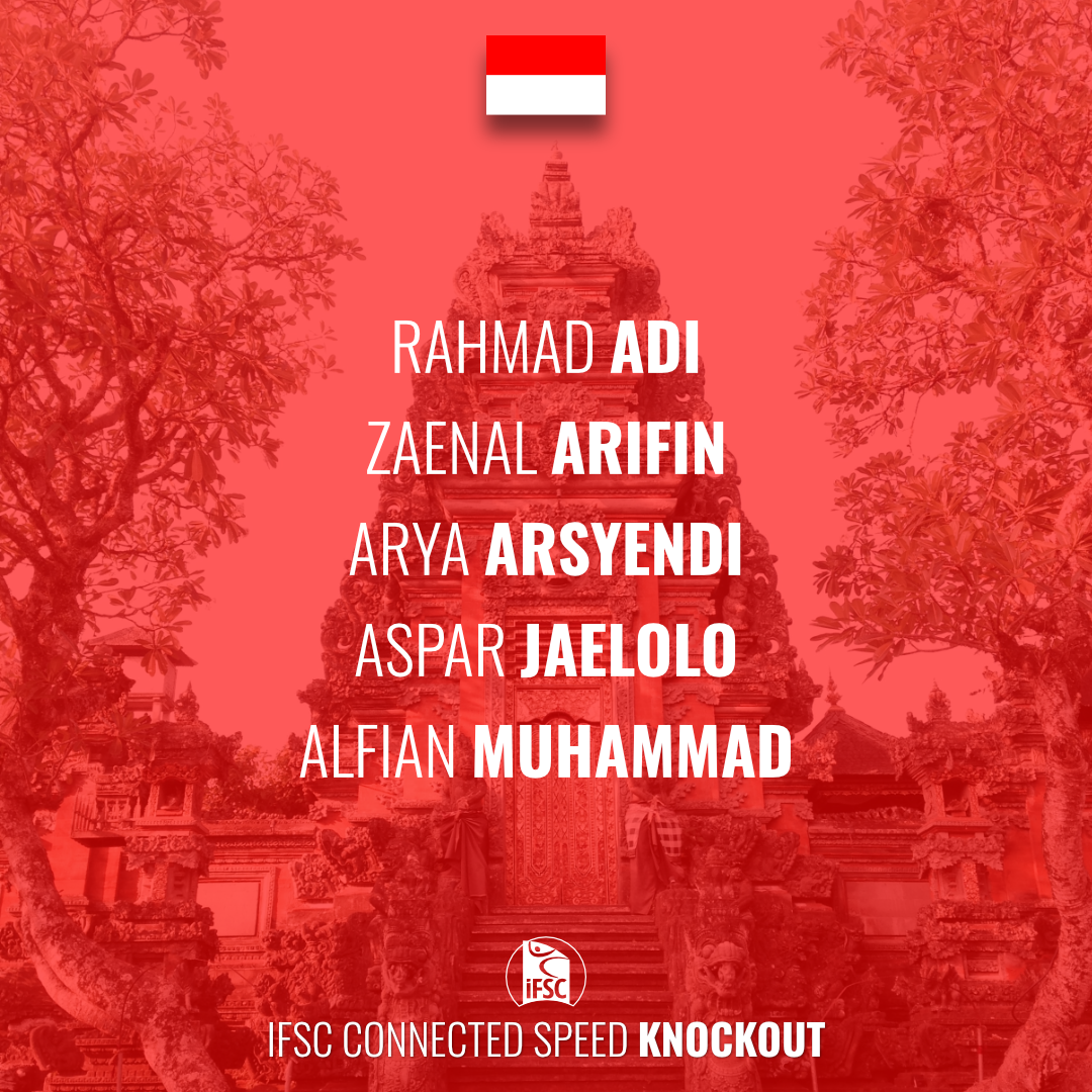 ifsclimbing's tweet image. Indonesia 🇮🇩 lays out its ten Speed climbers competing in the Knockout on August 2! #IFSCSpeedKnockout