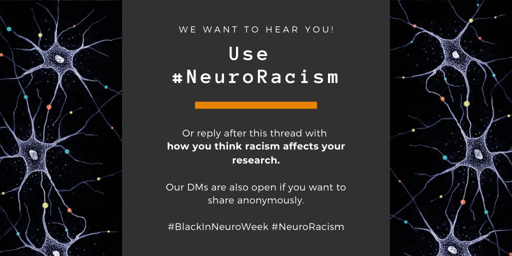 [ #NeuroRacism | Modern Day ]  #NeuroRacism is everywhere, but here we'll focus on a few of the main aspects we see more prominentlyAND we would love your input: use  #NeuroRacism or reply to this thread with how you think racism affects your research or clinical practices.