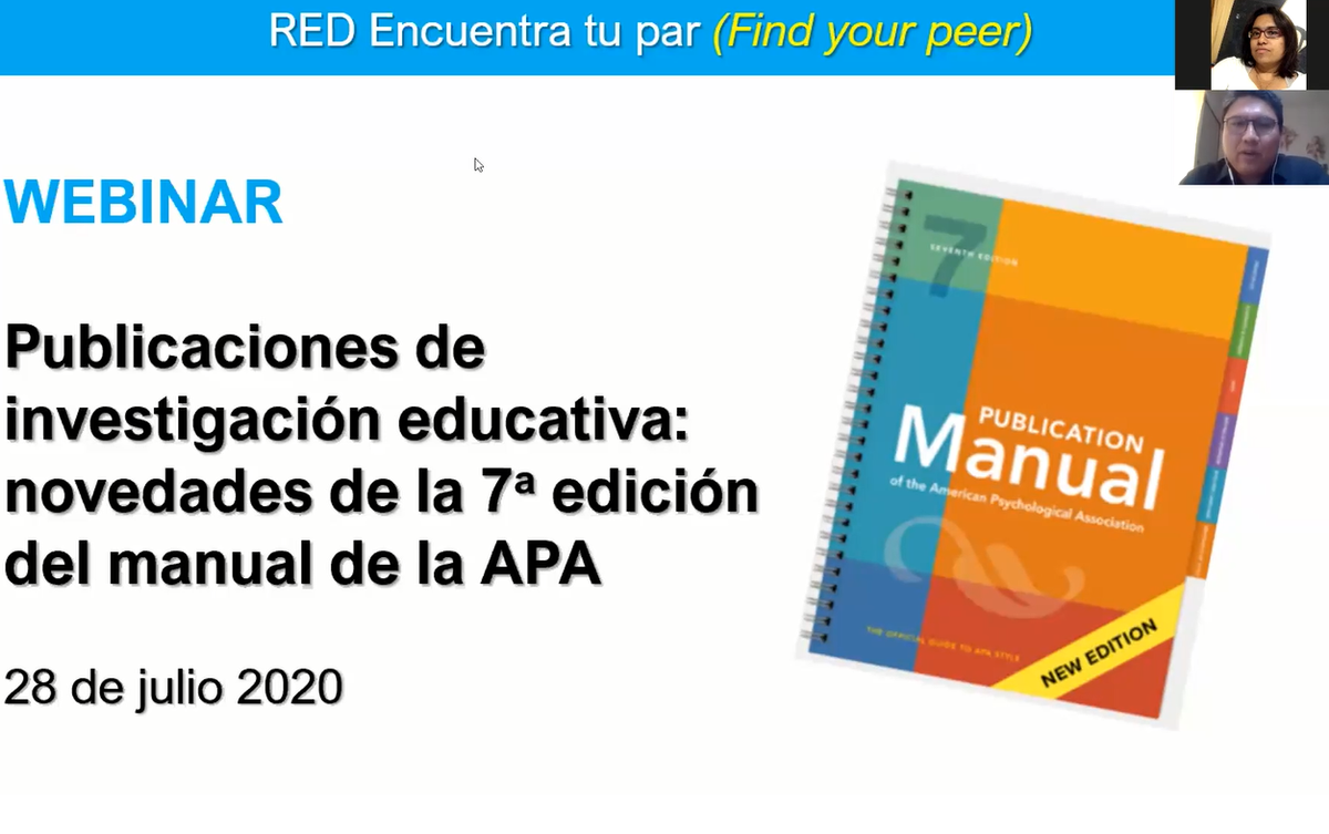 acancholaphd's tweet photo. HOY tuvimos el honor de recibir al ⭐️Dr. Ricardo Valenzuela con su Webinar 🔥"Publicaciones de investigación educativa: novedades de la 7a edición del manual de la APA"🔥 que se dictó 👉exclusivamente para los integrantes de la 👉RED Encuentra tu par (Find your peer). #FormatoAPA https://t.co/JZCKbkX4fE