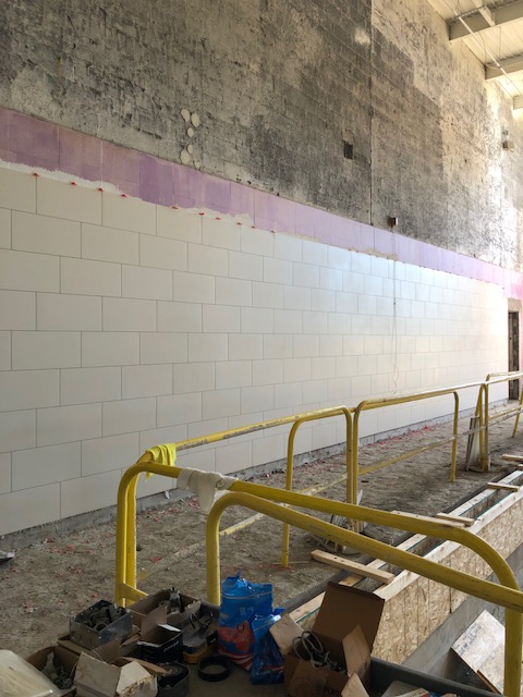 T2Designs's tweet image. Diving into a new design! Check out some #behindthescenes progress shots of Riverview Community School's pool renovation! 🏊

#t2designs #commercialinteriordesign
