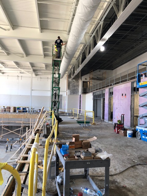 T2Designs's tweet image. Diving into a new design! Check out some #behindthescenes progress shots of Riverview Community School's pool renovation! 🏊

#t2designs #commercialinteriordesign