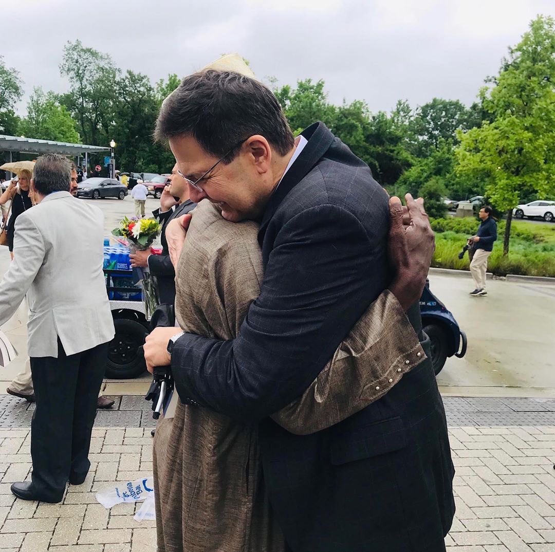 He was so overwhelmed when he arrived. He gave Tom the biggest hug. It was such an emotional moment for me. I thought about how it all started—begging my dad to let me come to America.