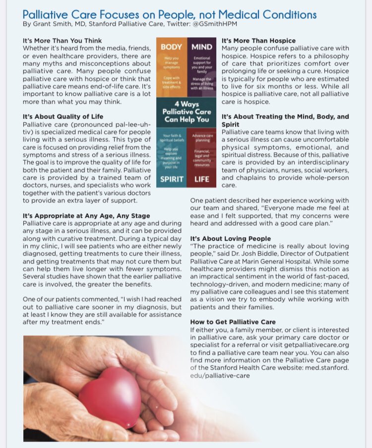 Stanford_PC's tweet photo. Excited to have an article about palliative care by Dr. Grant Smith @GSmithHPM in #Sourcewise’s summer newsletter, reaching thousands of people using IHSS and their caregivers in @SCCgov. @AreaAgencyAging #PalliativeCare #awareness #anyageandstage
https://t.co/JBNgjJo4dH https://t.co/GID3ZuktqX