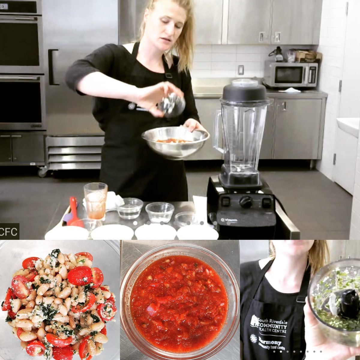 harmony_cfc's tweet photo. First #VirtualKitchen whipping up some #SimpleSummerMeals with folks at home! Stay tuned for session 2 on Aug 12 from 1:30-2pm. Email awalton@srchc.com to register. #Gazpacho #pesto #nocookmeals @SRiverdaleCHC https://t.co/vPKC4Q2J0w