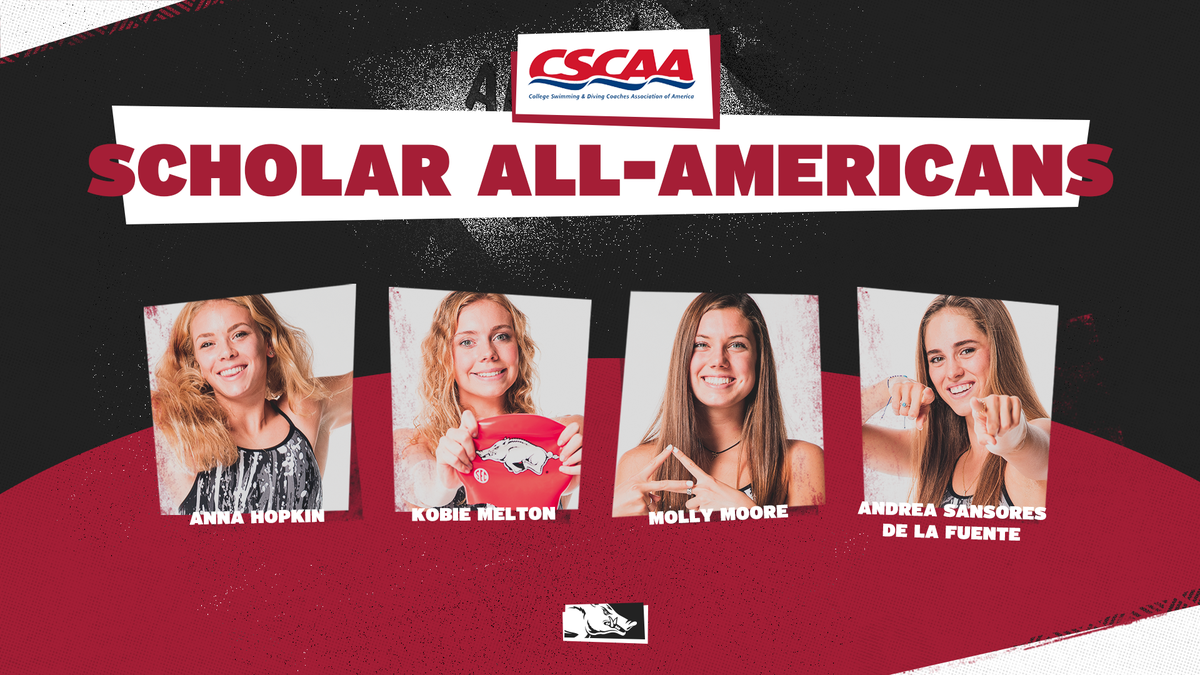 RazorbackSD's tweet photo. Proud to put 8️⃣ on the CSCAA Scholar All-America Team! 

https://t.co/CeS724bwCK https://t.co/OgEJ0dalUw