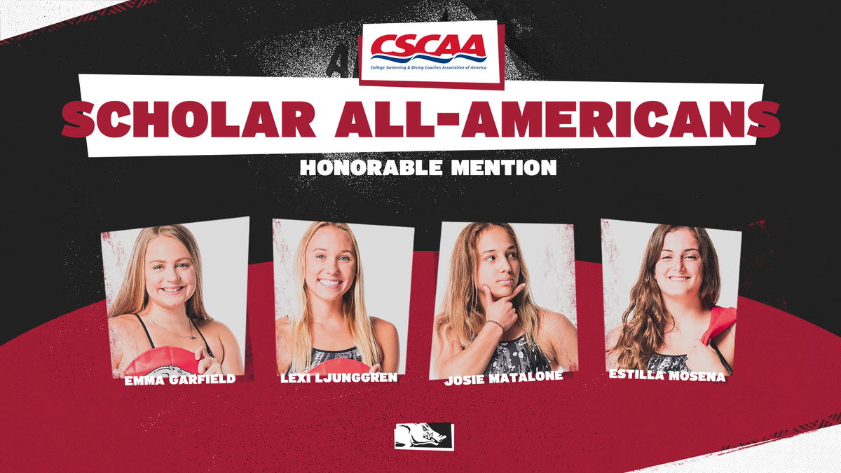 RazorbackSD's tweet photo. Proud to put 8️⃣ on the CSCAA Scholar All-America Team! 

https://t.co/CeS724bwCK https://t.co/OgEJ0dalUw