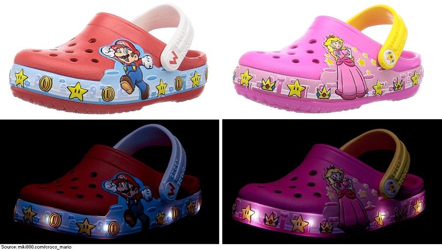 mario crocs light up