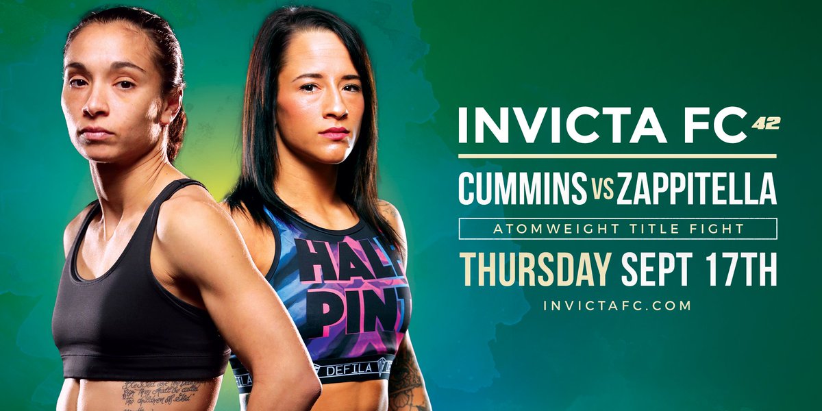 InvictaFights's tweet photo. IYCMI: Atomweight Title Clash Headlines #InvictaFC42 on Sept. 17 https://t.co/IRQtR3PqWr https://t.co/pYYyrI0HI1