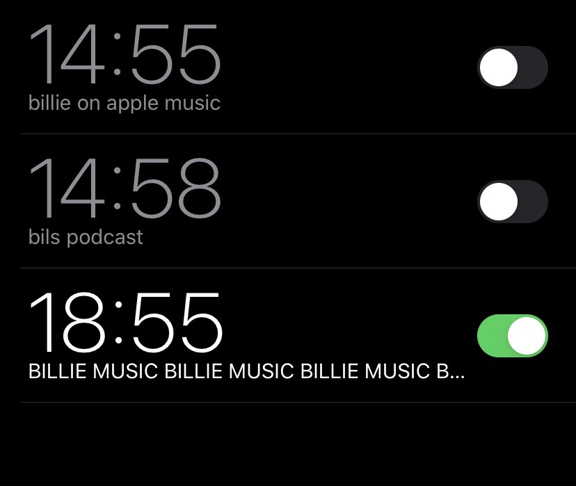 katslostcause's tweet photo. got my billie alarms lol https://t.co/hwjVHZMN5o