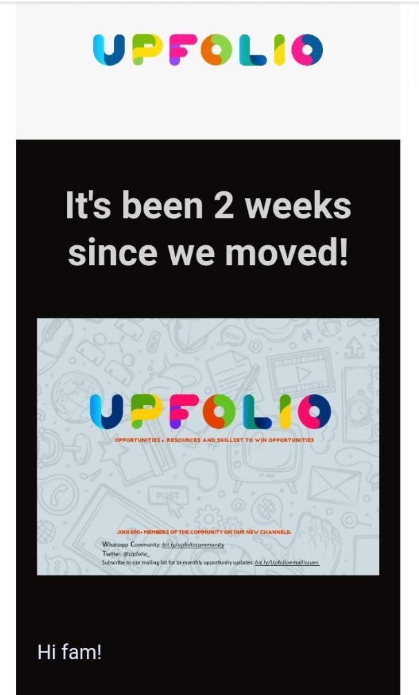Upfolio_'s tweet photo. Upfolio fam, you've got mail😍
If you can't see it in your primary inbox, please check your PROMOTION AND SPAM and then move our mail to 'primary' so it does not keep ending up where you won't see it.

Looking forward to making amazing progress with you!✨✨✨
#upfolio #mailup https://t.co/ZoBpu3zKOG