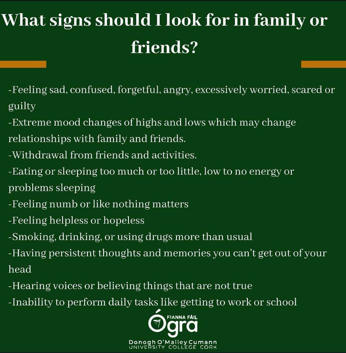 Trigger warning -Suicide. Following on from yesterday’s post, Day one of our Mental Health campaign focuses on Mental Health conditions, signs to look for in friends and family, Suicide and Mental Health in minority groups.
