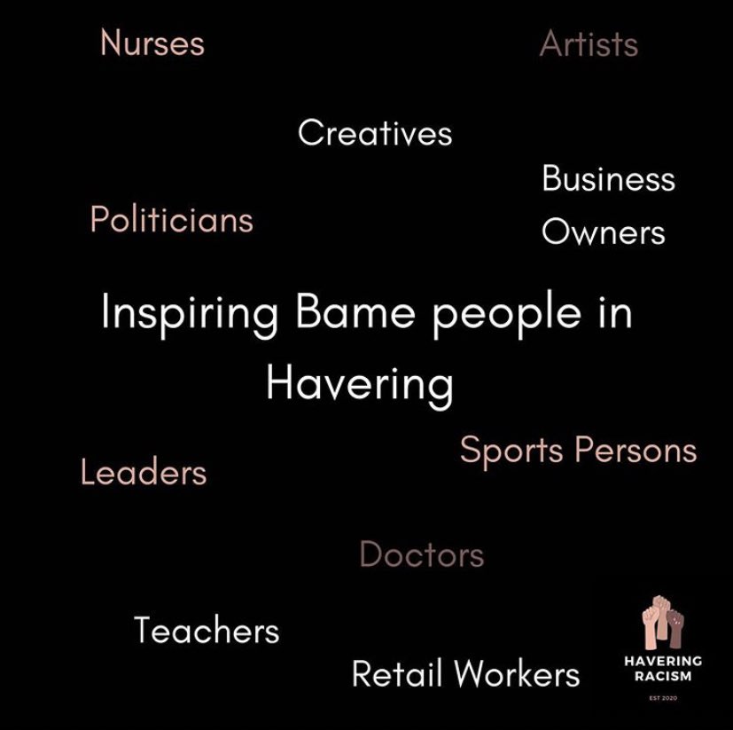 HaveringRacism's tweet photo. Do you know any inspiring BAME people in Havering? We want to celebrate them. Send us a dm or simply @ them below.
#HaveringRacism https://t.co/9vY6y9CaNt