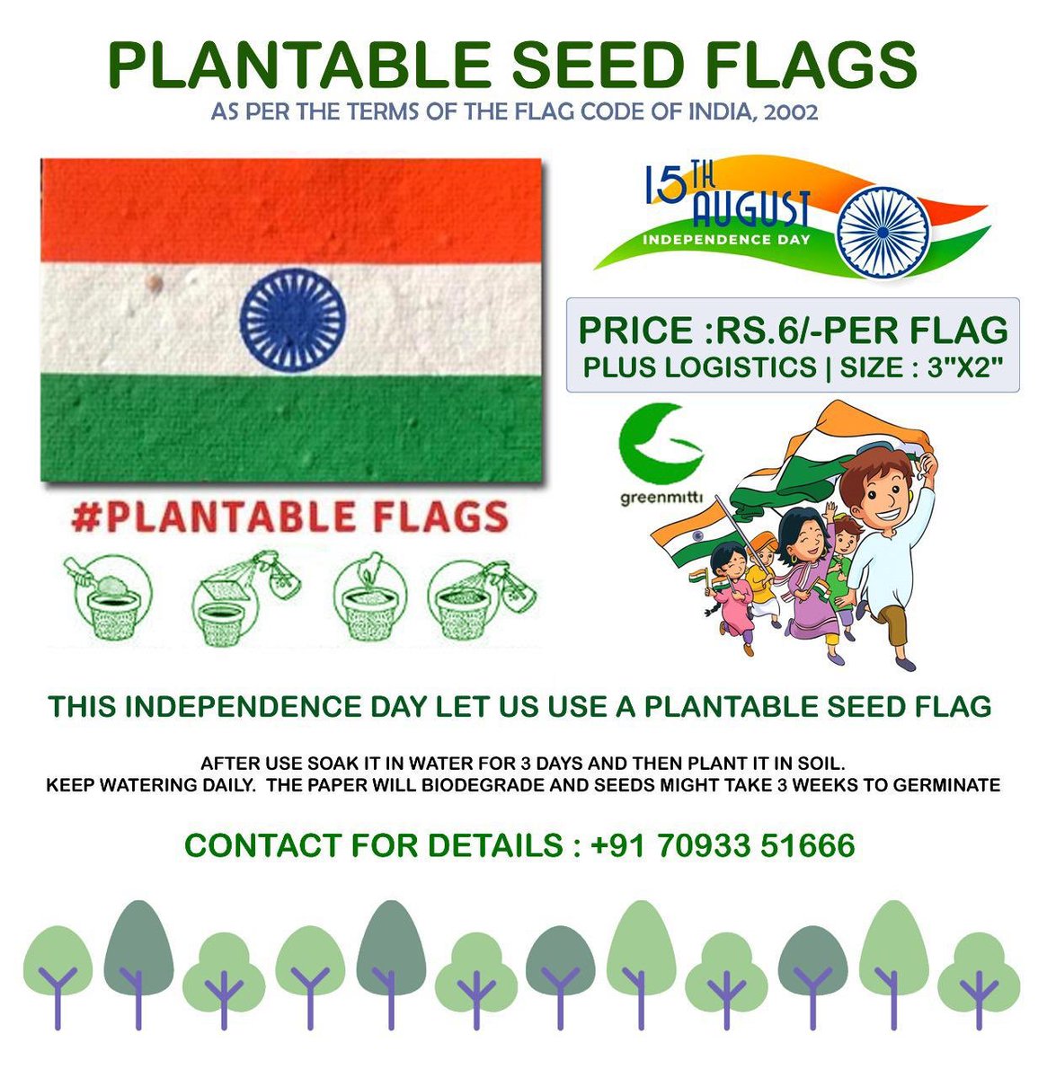 kotapavanreddy's tweet photo. Let's join your hands to protect our environment by using plantable seed flags.
#plantableflags https://t.co/f74dgLk3i9