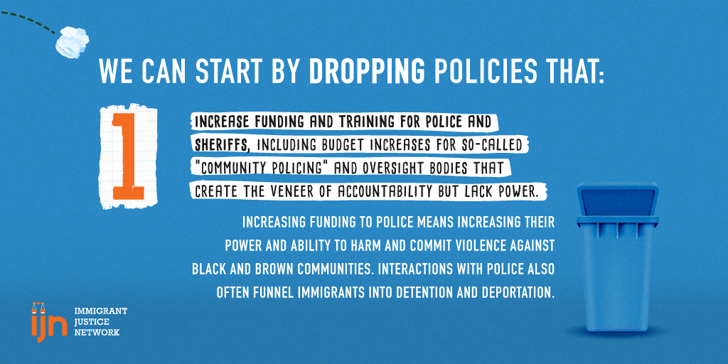 The fight against ICE, DHS, and CBP must also include police, sheriffs, and other “law enforcement” agencies that arrest and incarcerate our community. 3/