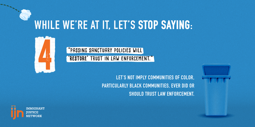 Sanctuary policies should mean freedom from all forms of police and state violence. 6/