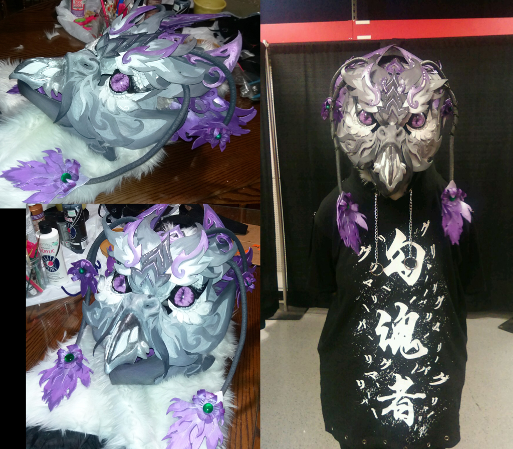 GrimRaptorArt's tweet photo. Fun with EVA Foam! I created a Birdlike creature head in a more decorative design style. This costume head was just for fun to see what I could do with the foam. Practice and learning! #BirdCostume #Birdmask #FoamCostume #Birdmonster #BirdCreature #CreatureMask #EVAFoam https://t.co/cCRnv7htK0