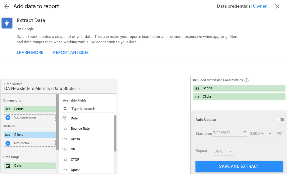 googleanalytics's tweet photo. Extract Data for Faster Data Studio Performance
Data extract lets you explore a subset of your data, which can make your reports load faster and be more responsive when applying filters and date ranges than when working with live data.
https://t.co/l12UQK1eXV #measure https://t.co/GUMO0fQsYi
