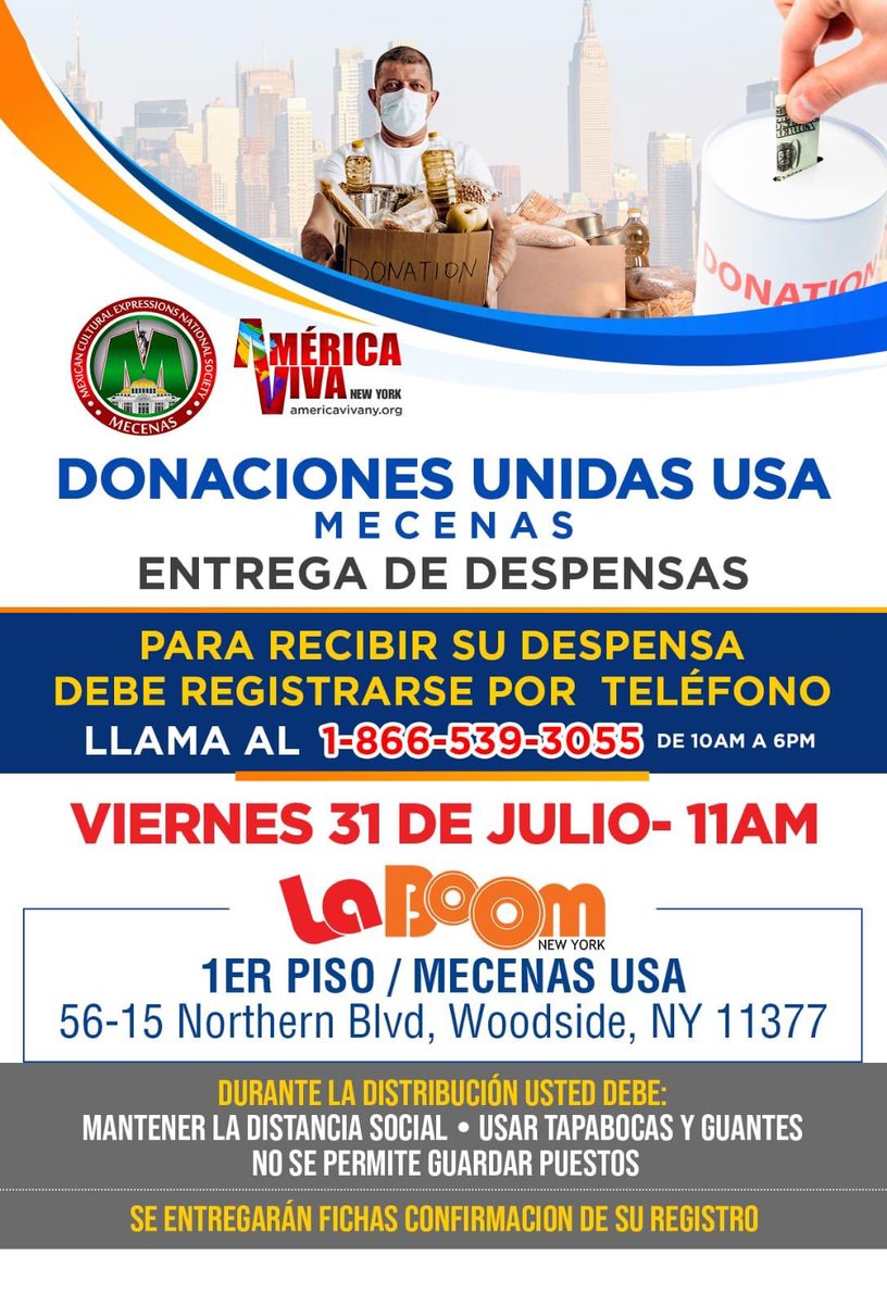 This Friday, donations will be given out to those in need starting at 11am.  Register at the following number to receive your bag of donation!
